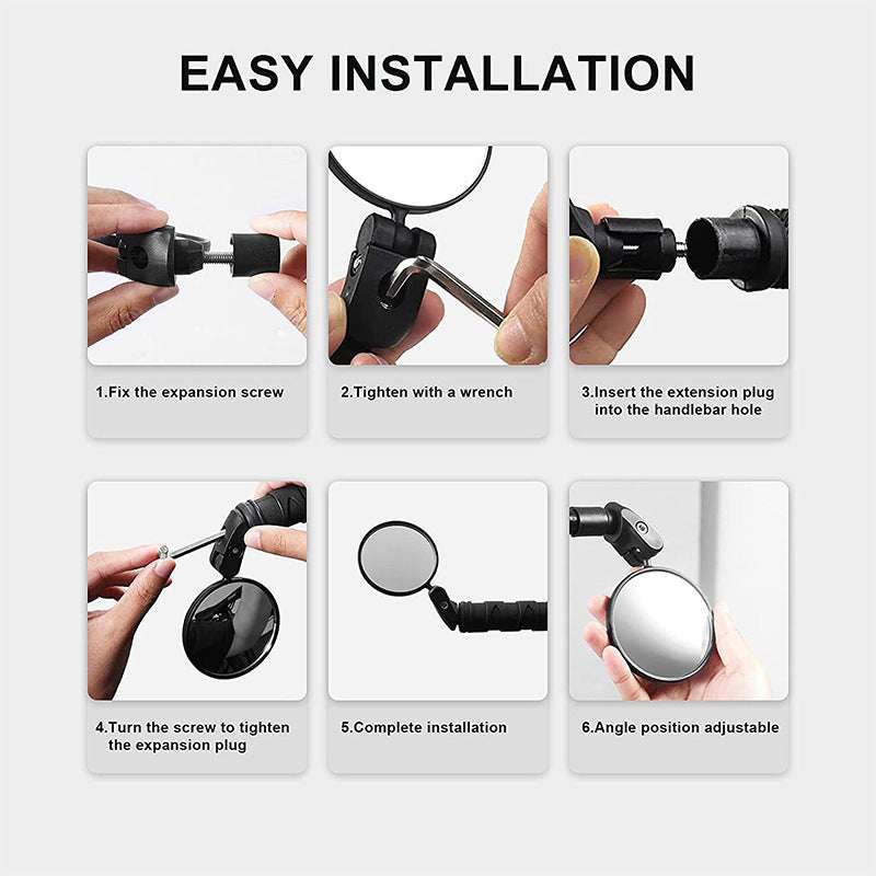 Espejo retrovisor 360° plegable para manillar + timbre mini de regalo