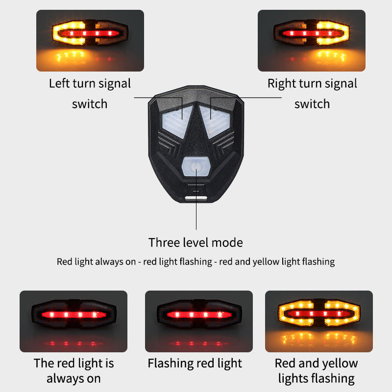 Luz trasera con intermitentes y carga solar AES-027AB