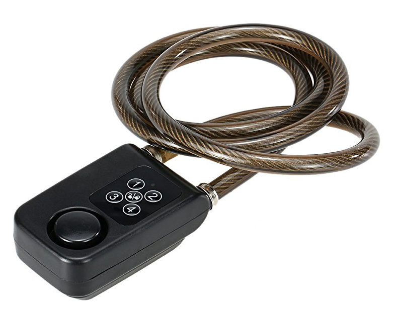 Candado  con cable de acero y Alarma